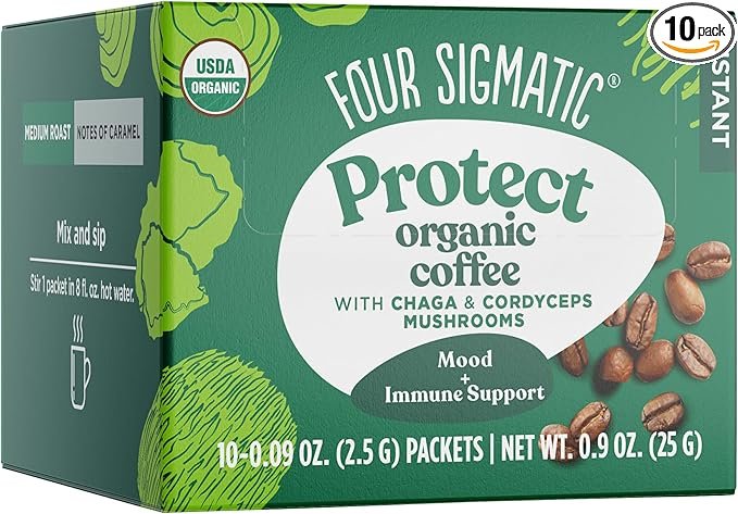 Four Sigmatic Foods, Organic Instant Coffee Mix with Chaga and Cordyceps Mushrooms