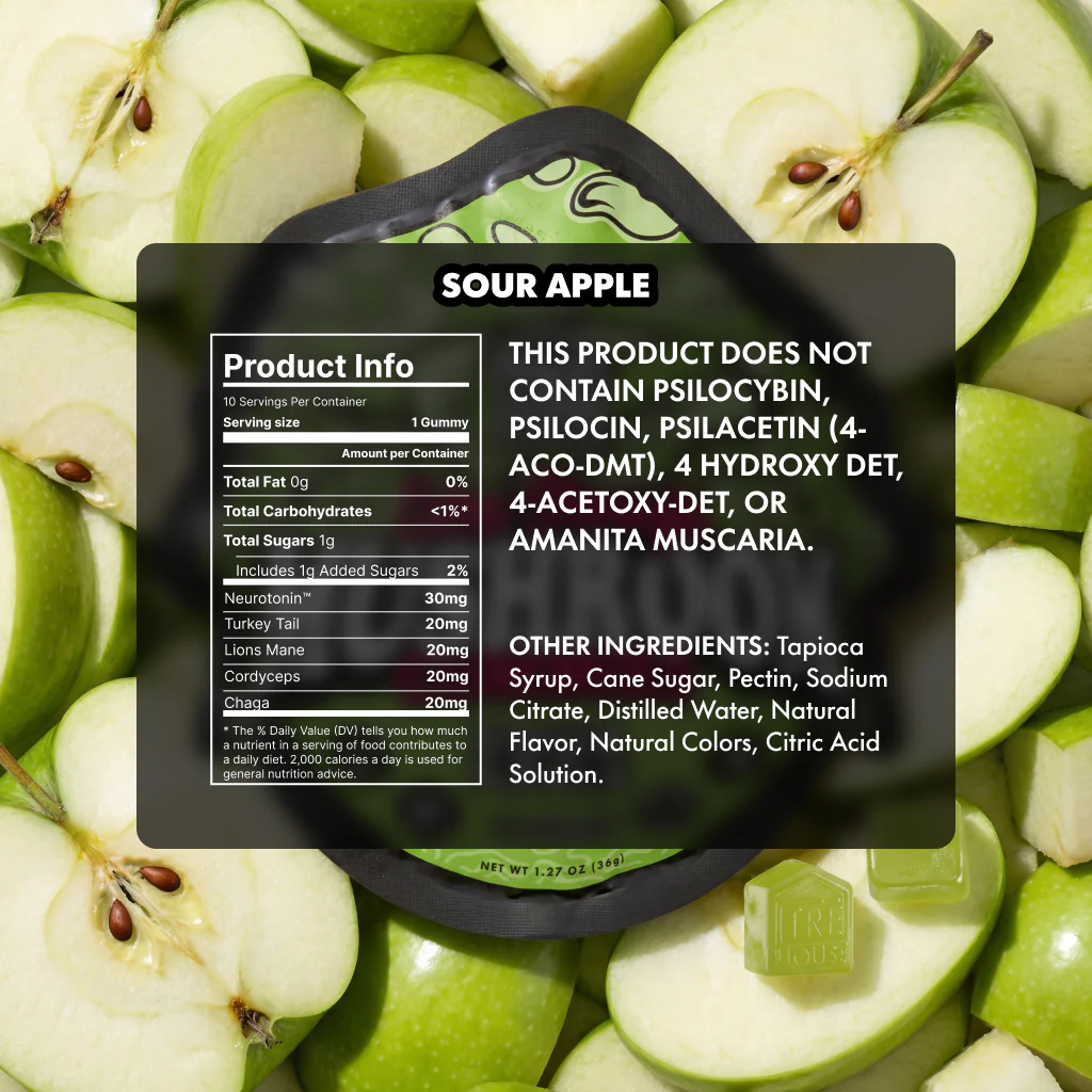 Sour Apple Extra-Strength Mushroom Gummies - Image 2