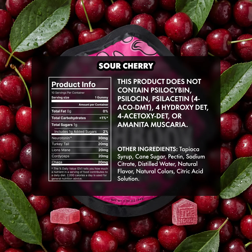 Sour Cherry Extra-Strength Mushroom Gummies - Image 2