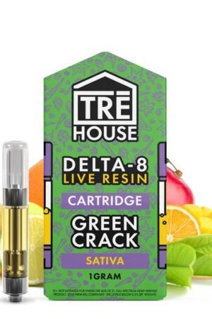 Live Resin Delta 8 Cartridge – Green Crack – Sativa 1g